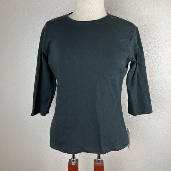 NWT PBX Black Three Quarter Sleeve T-Shirt Size M - Picture 1 of 5